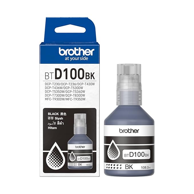 INK BOTTLE BLACK COLOR (BROTHER) USE WITH(DCP-T236, DCP-T230, DCP-T436W, DCP-T430W, DCP-T535DW, DCP-T530DW, DCP-T730DW, DCP-T830DW, MFC-T930DW)