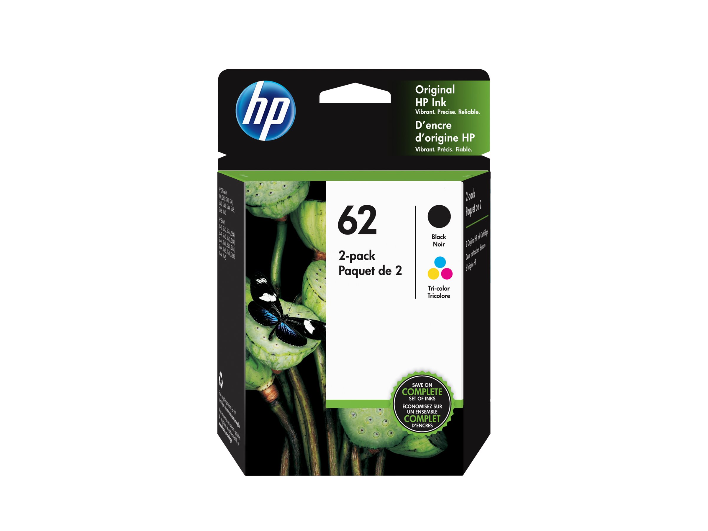 HP 62 BLACK INK CARTRIDGE (USE WITH - HP DeskJet 1255, 2700, 4100 series HP ENVY 6000, 6400 series HP DeskJet Plus and ENVY Pro models)