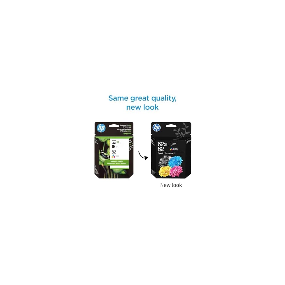 HP62XL BLACK/TRI-COLOR INK CARTRIDGE (USE WITH-HP ENVY 5540, 5640, 5660, 7640 series HP OfficeJet 200, 250, 5740, 8040 series) - image 2