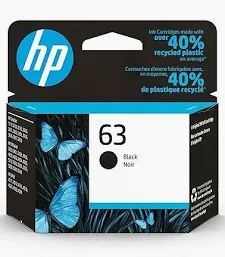 HP63 BLACK INK CARTRIDGE(USE WITH - HP DeskJet 1112, 2130, 3630 Series HP ENVY 4510, 4520 Series HP OfficeJet 3830, 4650, 5255 Series)
