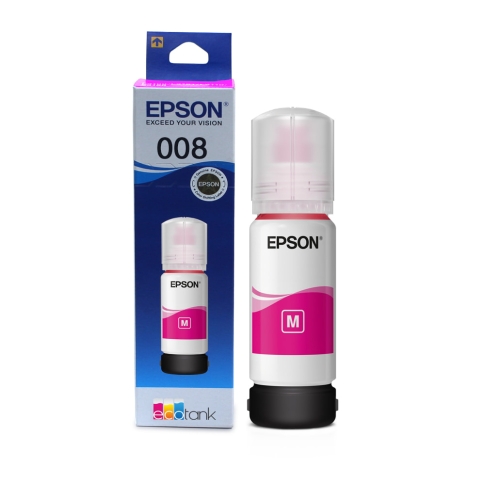 Epson 008 magenta ink bottle(use with)-Epson EcoTank L6460,L6490,L6570,L6580,L15150,L15160,L15180